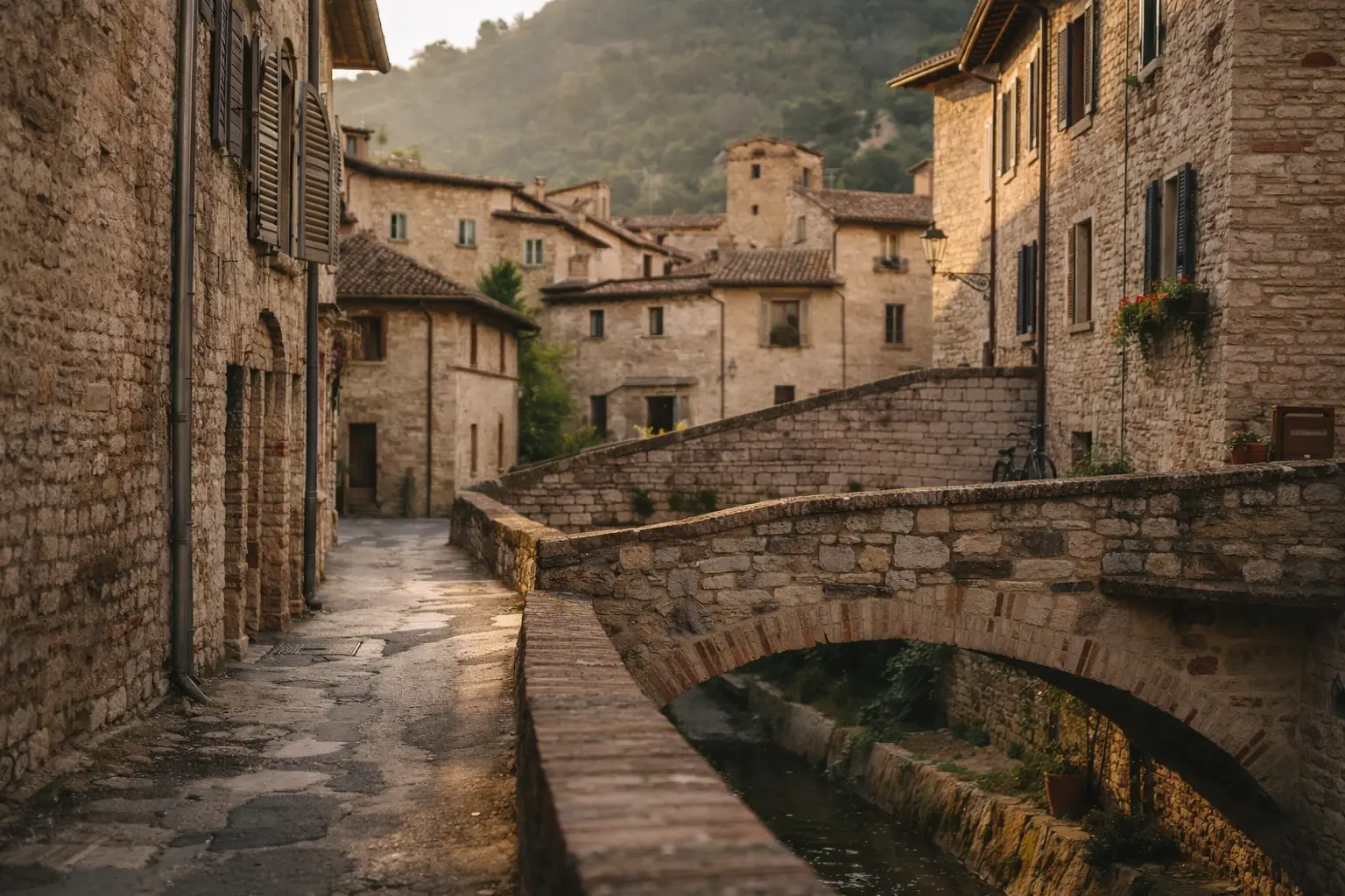 Il borgo in Umbria con i ruscelli che scorrono tra le case: dove si trova e cosa vedere intorno